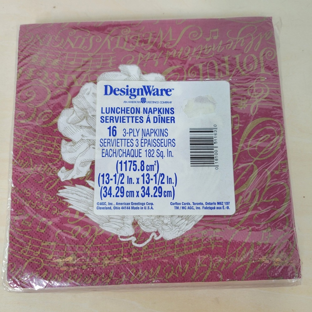 DesignWare Christmas Luncheon Napkins, Angel, Musical Notes, 16 Count - Picture 2 of 6